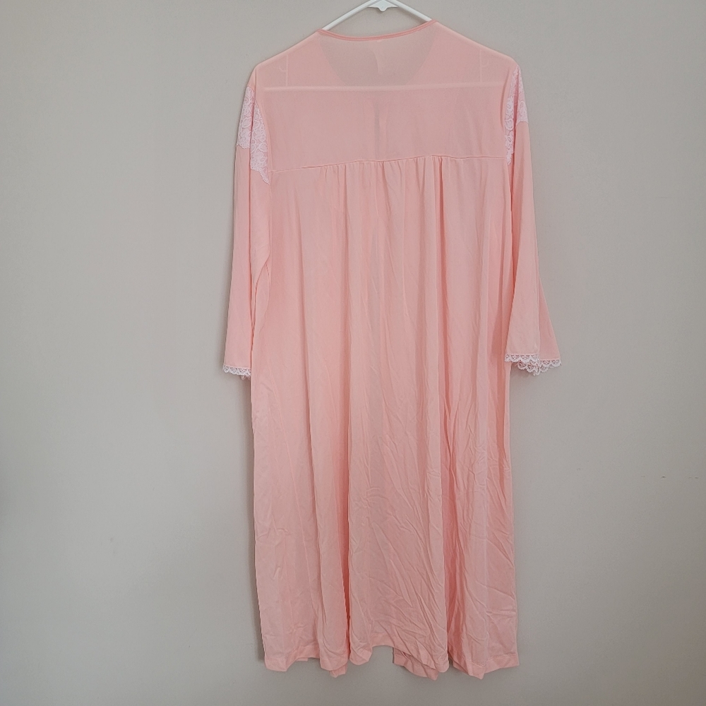 Vintage Pink And Lace Housecoat Duster Sleepwear … - image 5